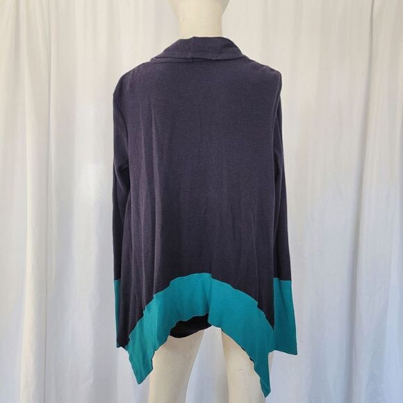 Splendid navy and teal open front cardigan size 14 - Picture 7 of 7